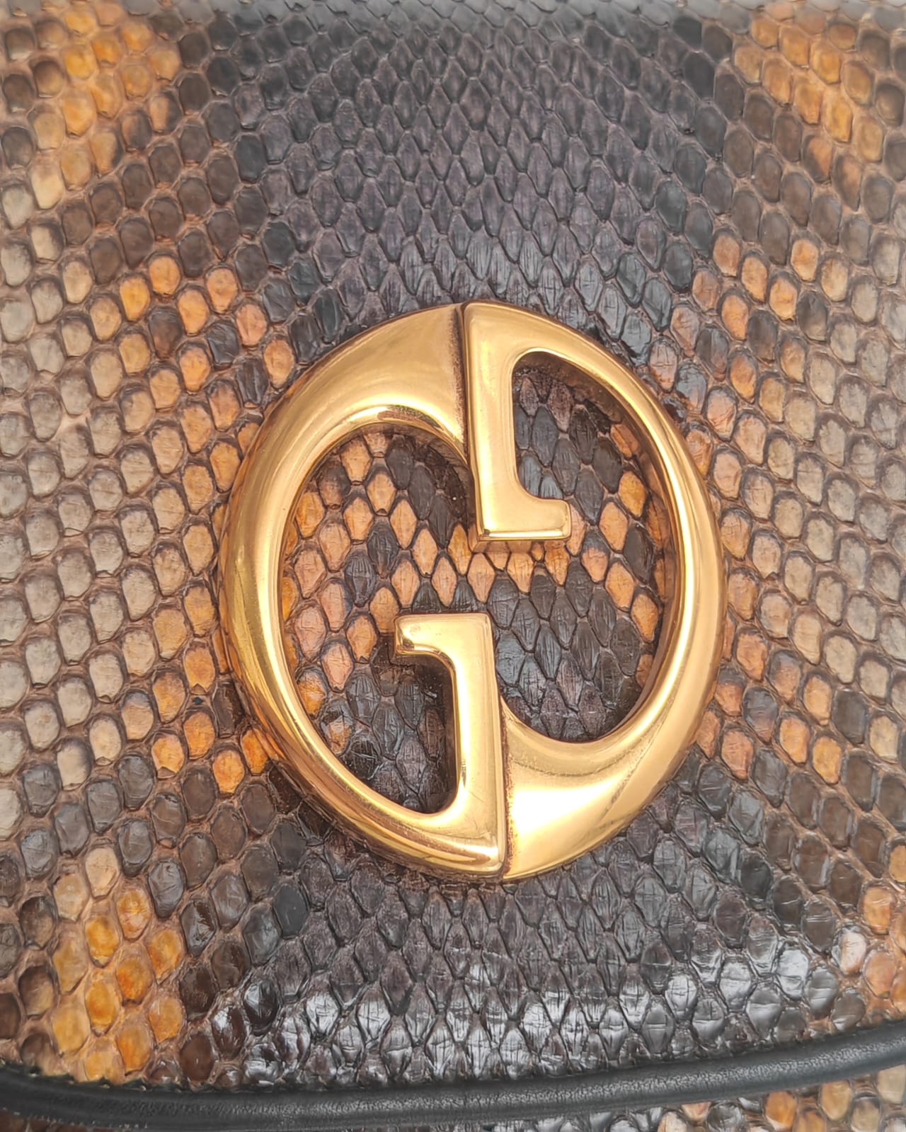 Gucci GG Python Leather Shoulder Bag – Gold Hardware, Exotic Skin