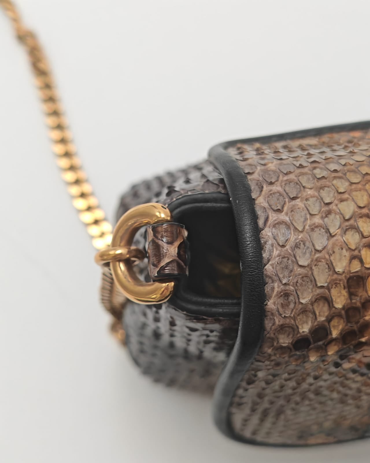 Gucci GG Python Leather Shoulder Bag – Gold Hardware, Exotic Skin