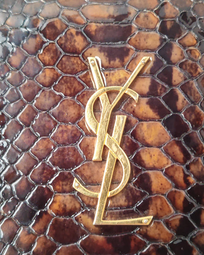 Saint Laurent Kate Python Leather Chain Bag – Brown with Gold Hardware