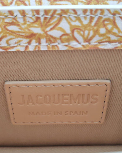 Jacquemus Le Chiquito Mini Top Handle Bag in Mustard Floral Canvas