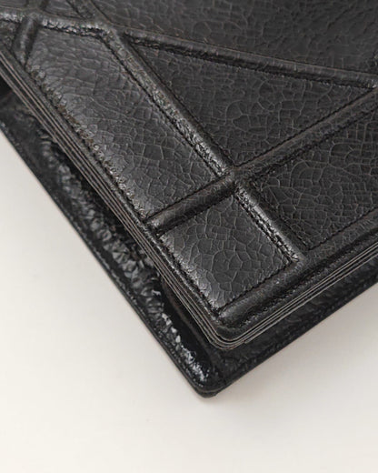 Christian Dior Diorama Flap Bag in Black Crinkled Patent Calfskin with Silver-Tone Hardware