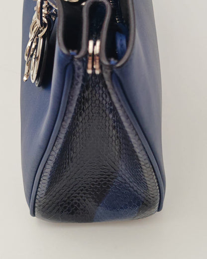 CHRISTIAN DIOR  Calfskin Medium Diorissimo Bag with Python Handles and Strap