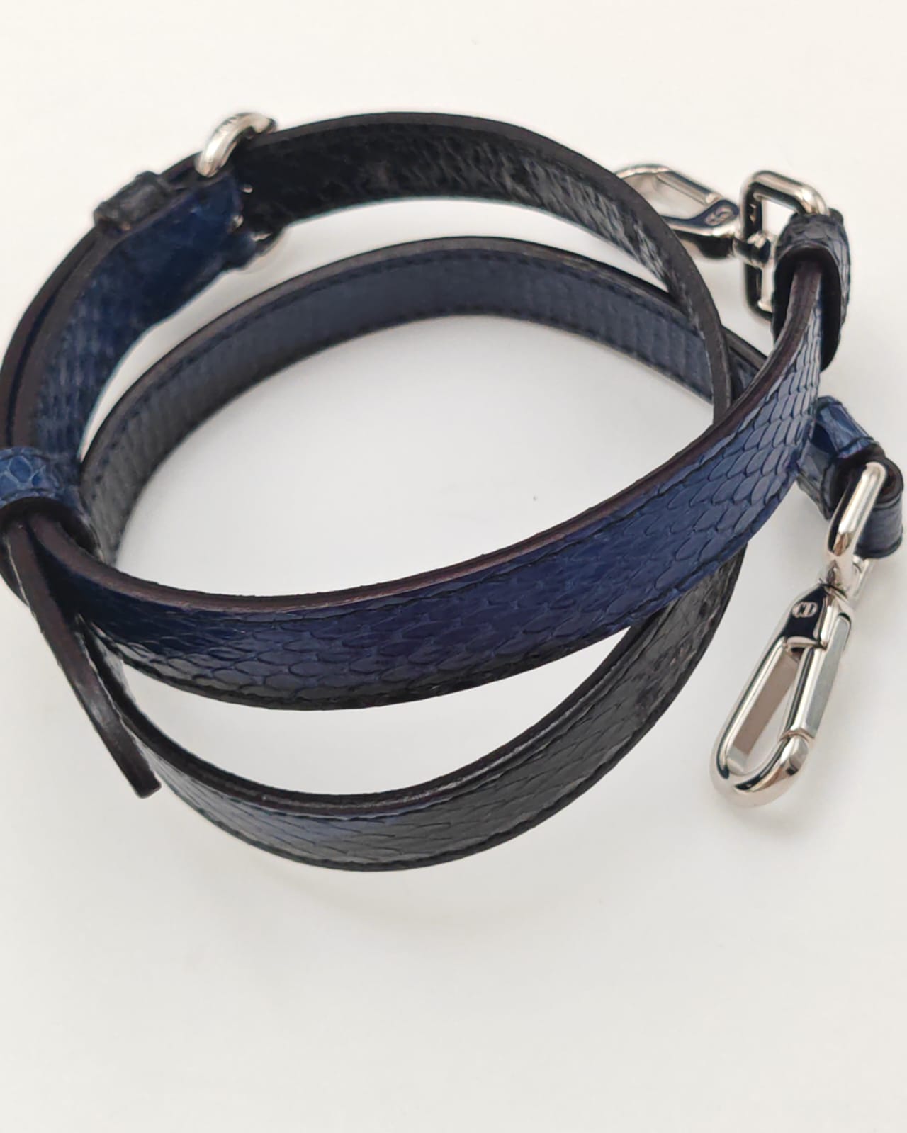 CHRISTIAN DIOR  Calfskin Medium Diorissimo Bag with Python Handles and Strap