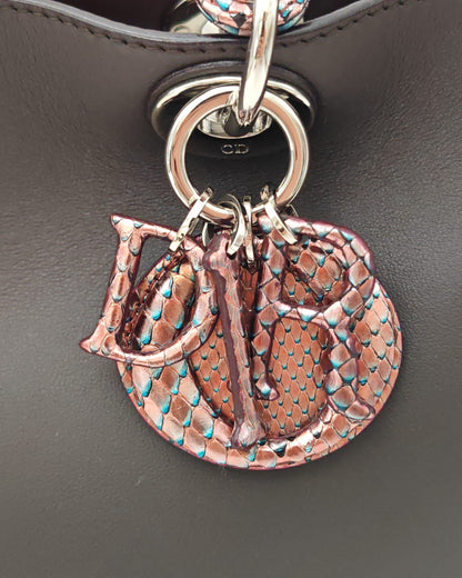 Dior Dark Burgundy/Pink Leather and Python Medium Diorissimo Tote