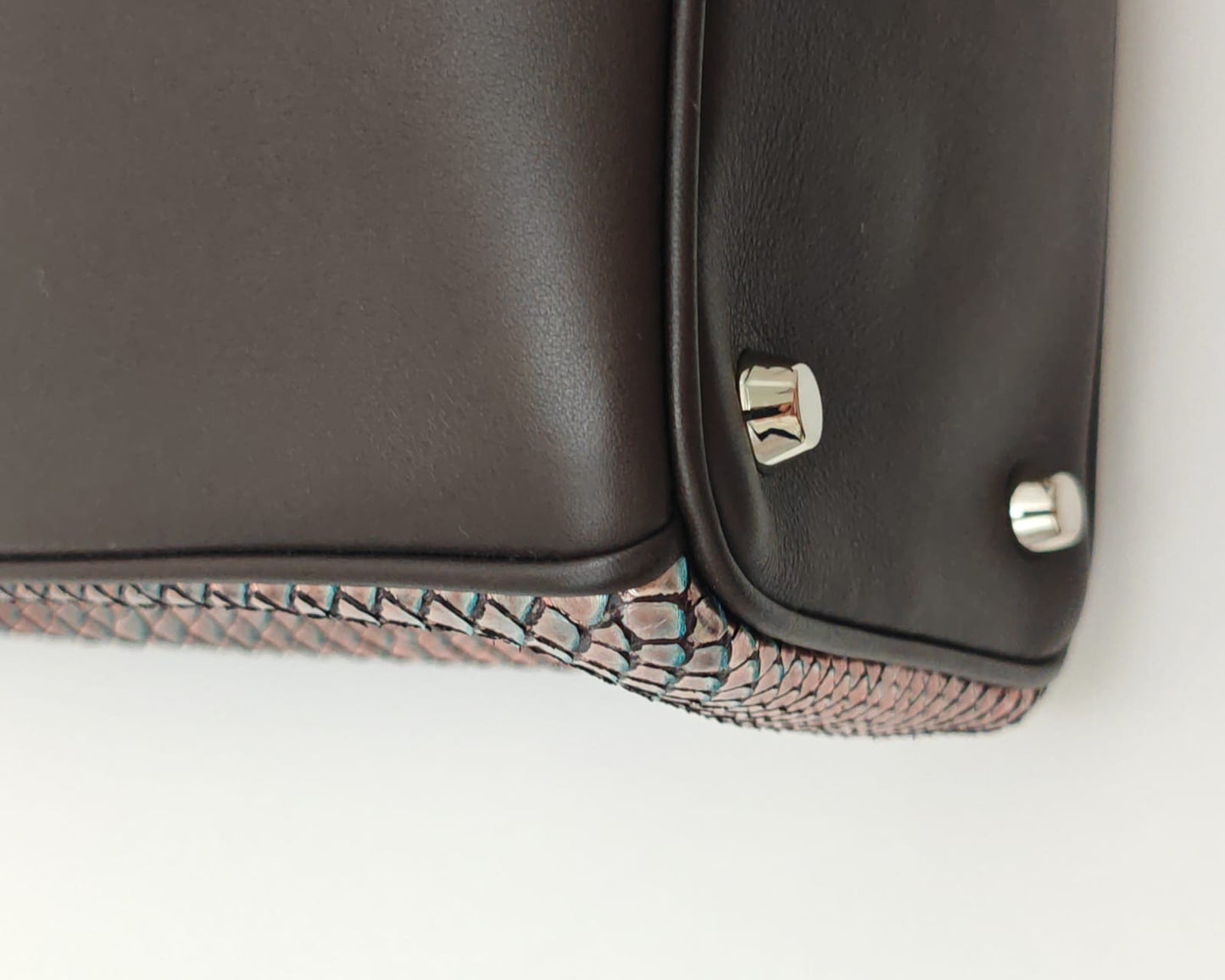 Dior Dark Burgundy/Pink Leather and Python Medium Diorissimo Tote