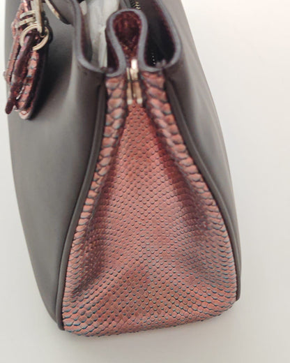 Dior Dark Burgundy/Pink Leather and Python Medium Diorissimo Tote