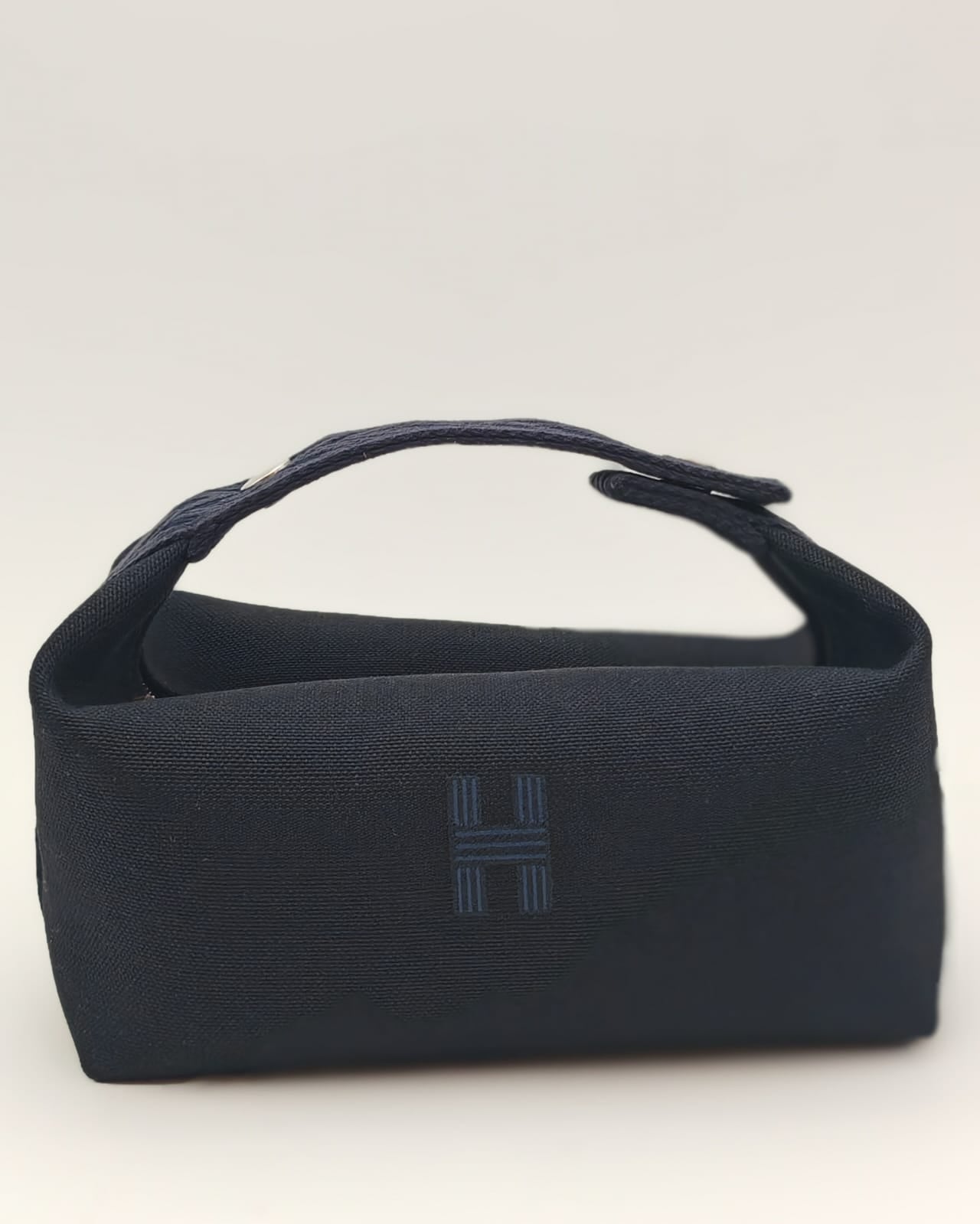 Hermès Canvas Toiletry Pouch / Mini Bag in Navy Blue