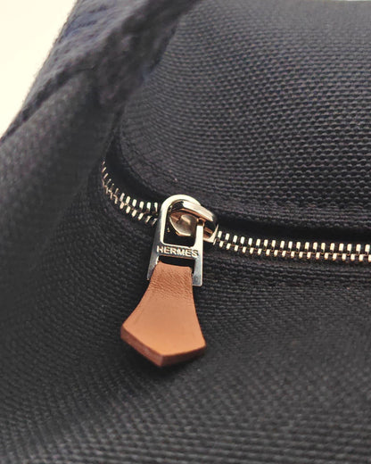 Hermès Canvas Toiletry Pouch / Mini Bag in Navy Blue