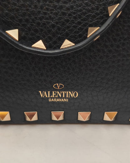 Valentino Garavani Rockstud Leather Shoulder Bag – Black