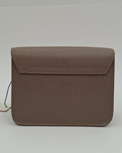 FURLA Metropolis Mini Crossbody Bag in Taupe Textured Leather-Brand New