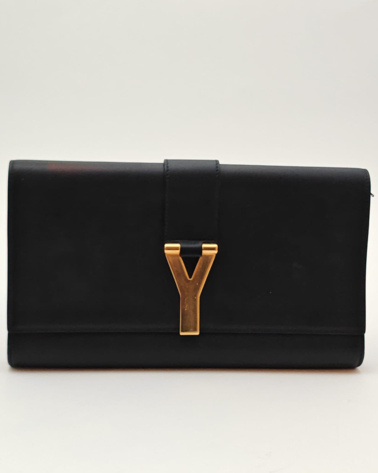 Saint Laurent Paris Classic Y Ligne Clutch Bag – Black Calfskin Leather