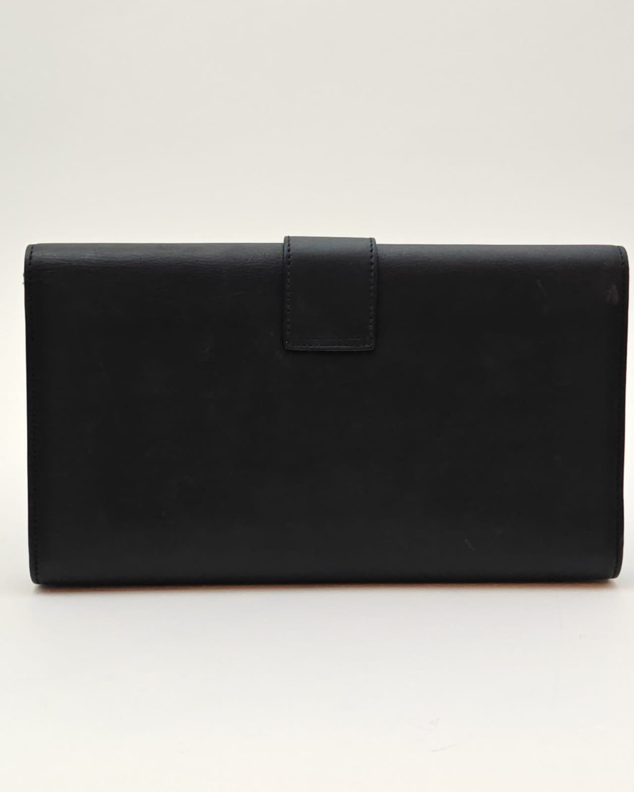 Saint Laurent Paris Classic Y Ligne Clutch Bag – Black Calfskin Leather