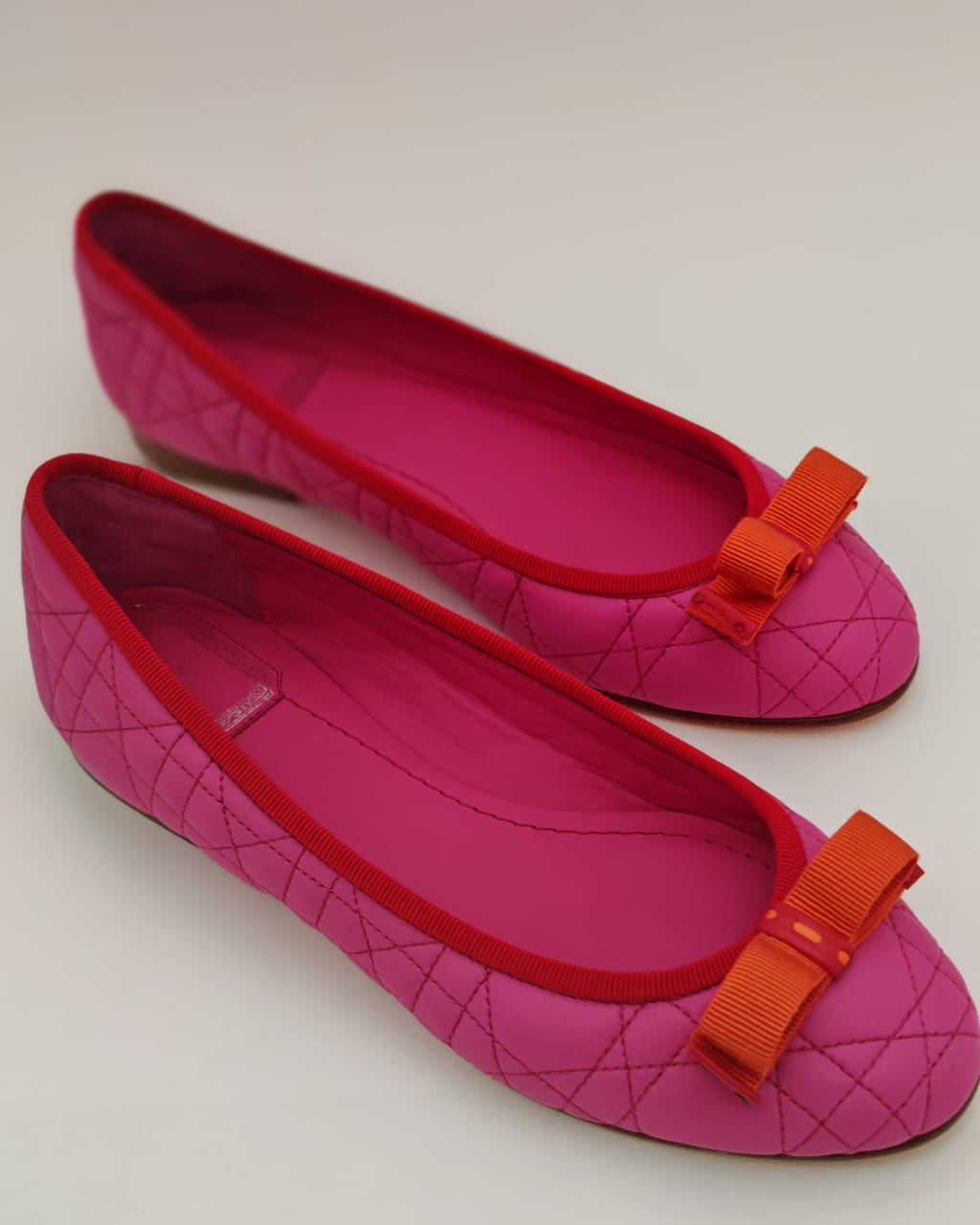 Dior Pink Quilted Cannage Leather "My Dior" Ballet Flats - 36.5 - BRAND NEW