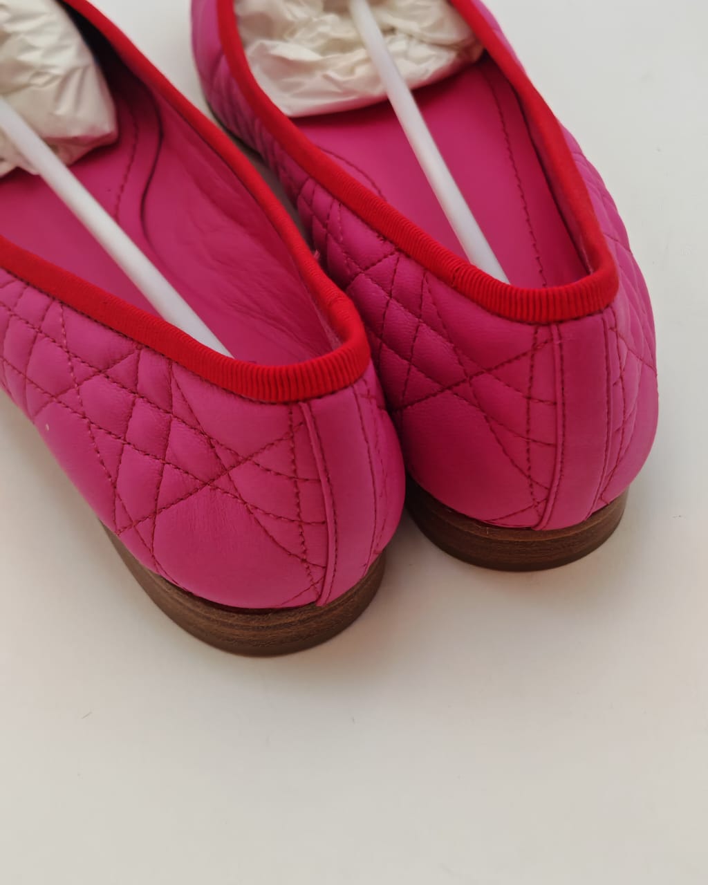 Dior Pink Quilted Cannage Leather "My Dior" Ballet Flats - 36.5 - BRAND NEW