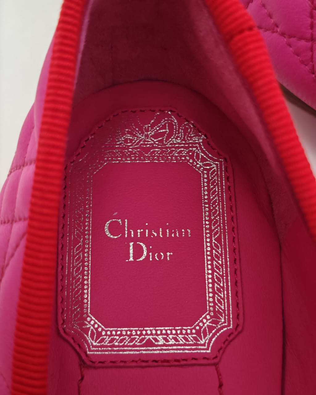 Dior Pink Quilted Cannage Leather "My Dior" Ballet Flats - 36.5 - BRAND NEW