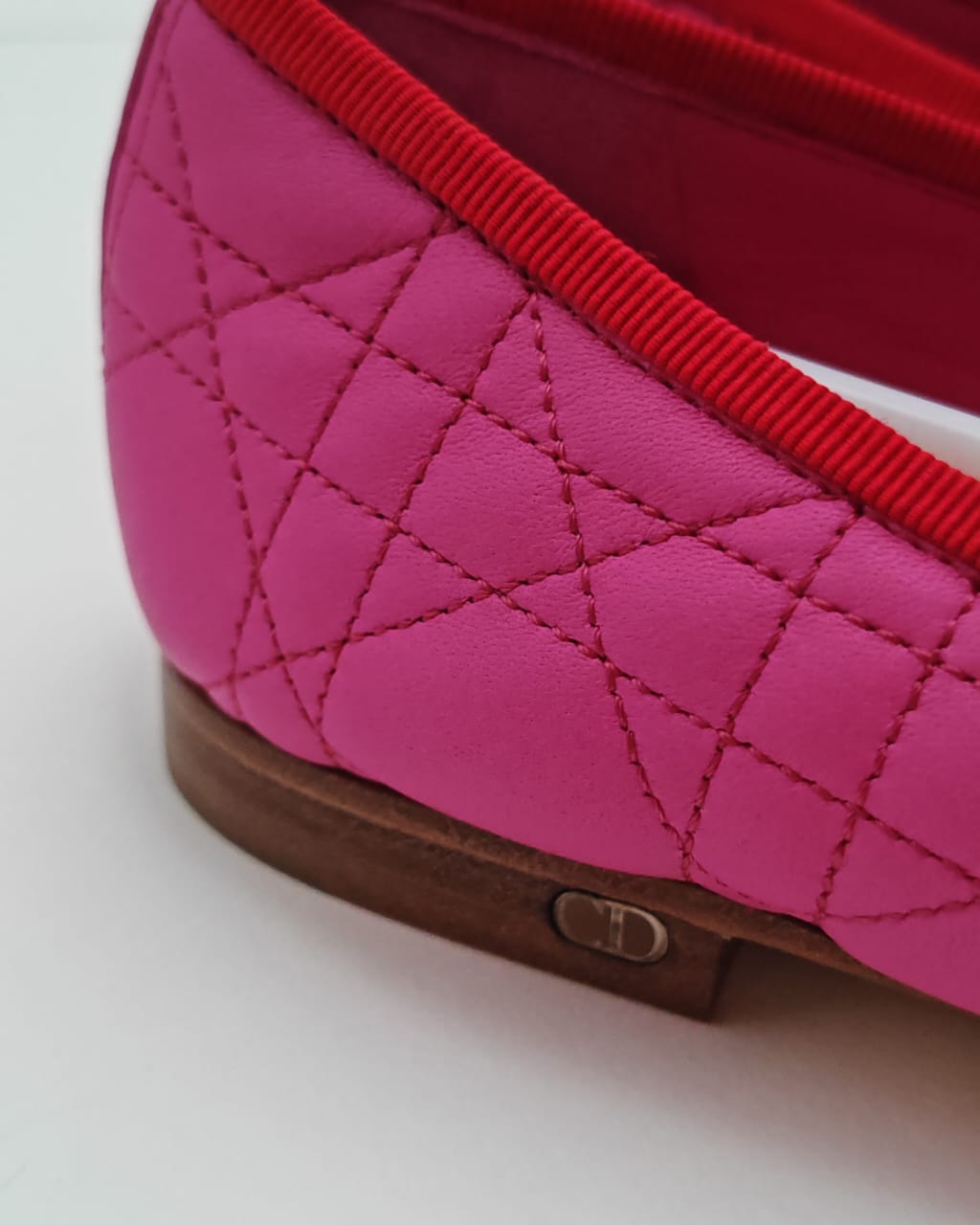 Dior Pink Quilted Cannage Leather "My Dior" Ballet Flats - 36.5 - BRAND NEW