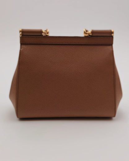 Dolce & Gabbana Medium Sicily Top Handle Bag – Brown Dauphine Calfskin