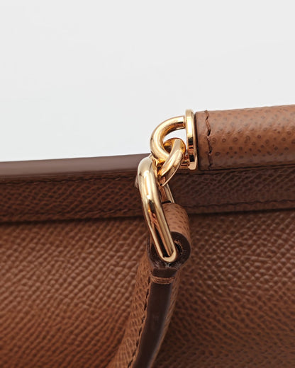 Dolce & Gabbana Medium Sicily Top Handle Bag – Brown Dauphine Calfskin