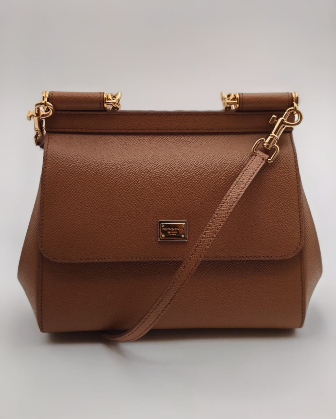 Dolce & Gabbana Medium Sicily Top Handle Bag – Brown Dauphine Calfskin
