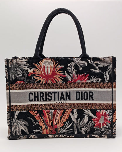 Christian Dior Book Tote – Medium in Multicolor Tropicalia Embroidery