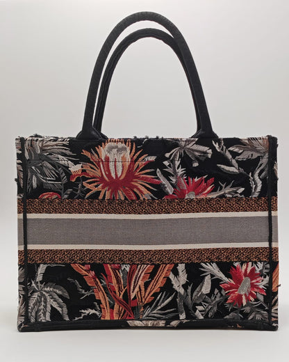 Christian Dior Book Tote – Medium in Multicolor Tropicalia Embroidery