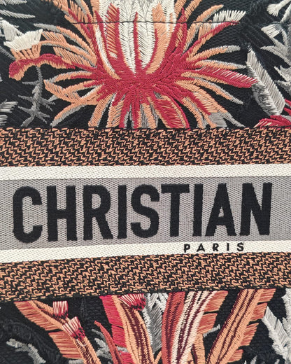 Christian Dior Book Tote – Medium in Multicolor Tropicalia Embroidery