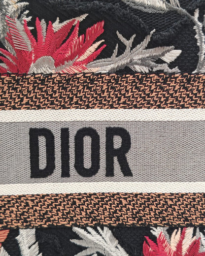 Christian Dior Book Tote – Medium in Multicolor Tropicalia Embroidery