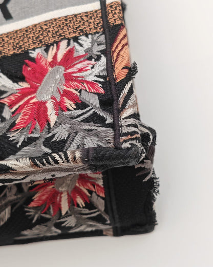 Christian Dior Book Tote – Medium in Multicolor Tropicalia Embroidery
