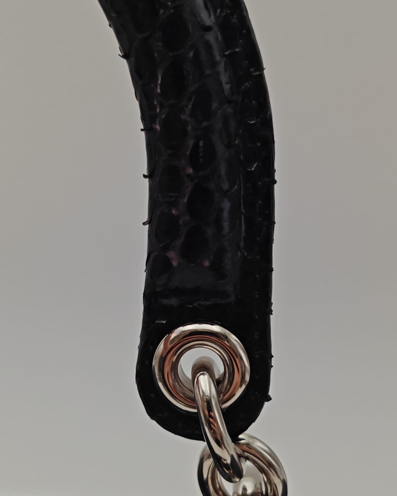 Christian Dior Black Python Top-Handle Bag