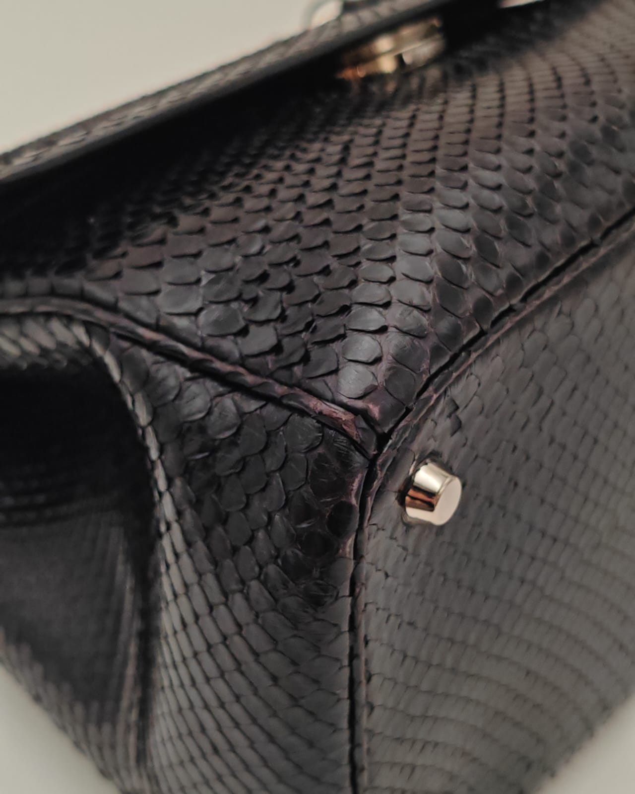 Christian Dior Black Python Top-Handle Bag