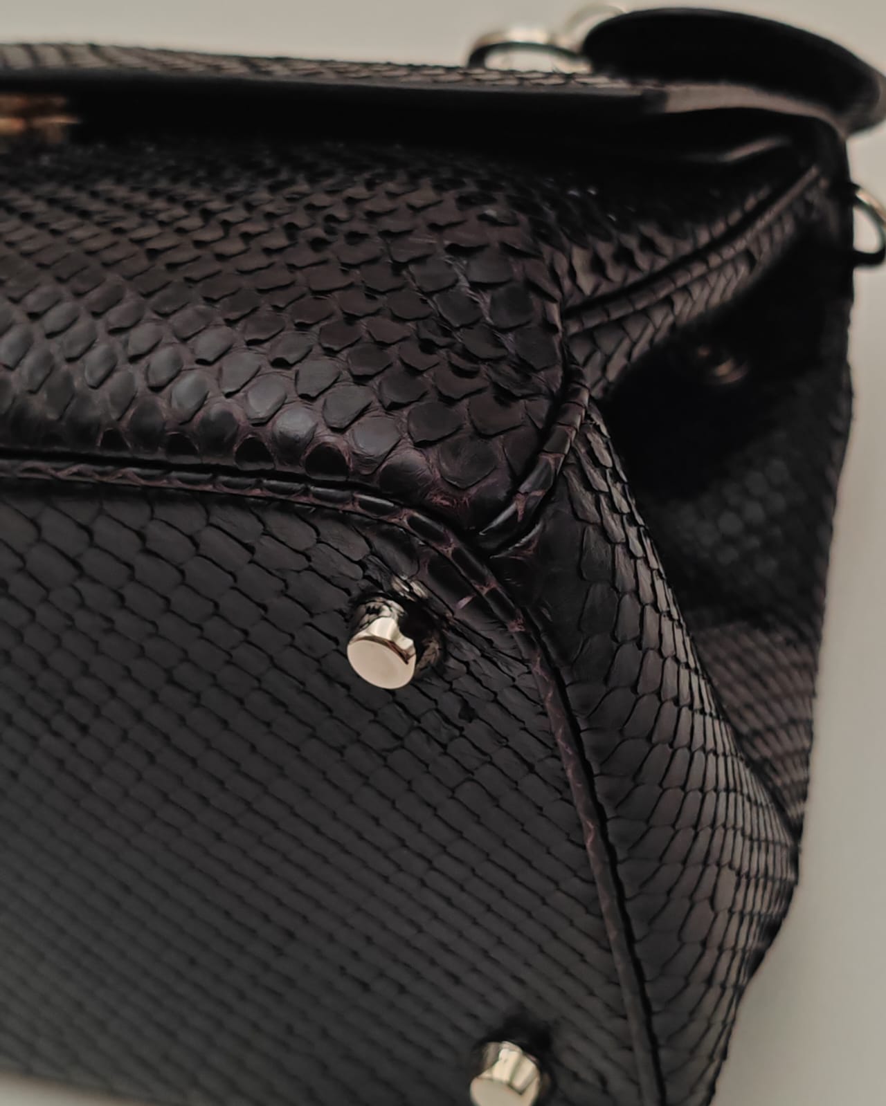 Christian Dior Black Python Top-Handle Bag