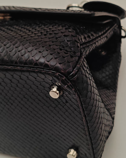 Christian Dior Black Python Top-Handle Bag