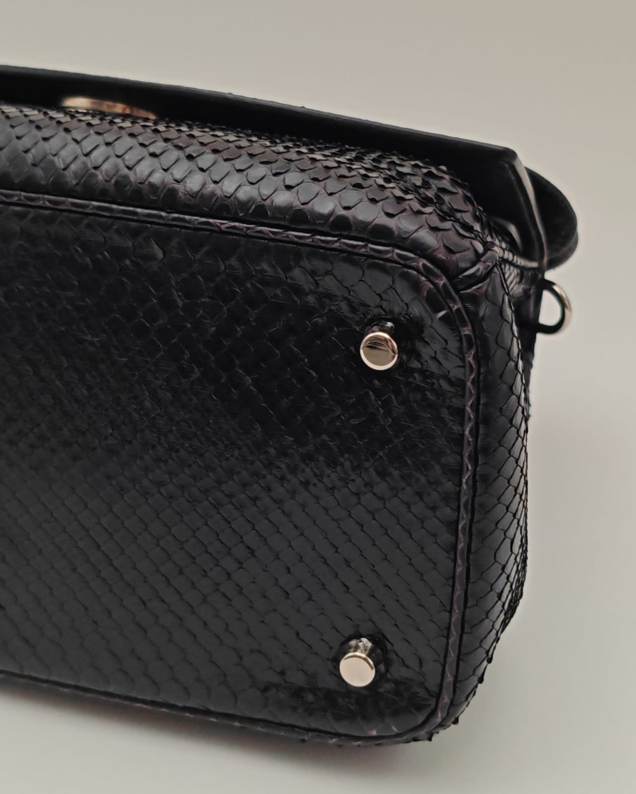 Christian Dior Black Python Top-Handle Bag