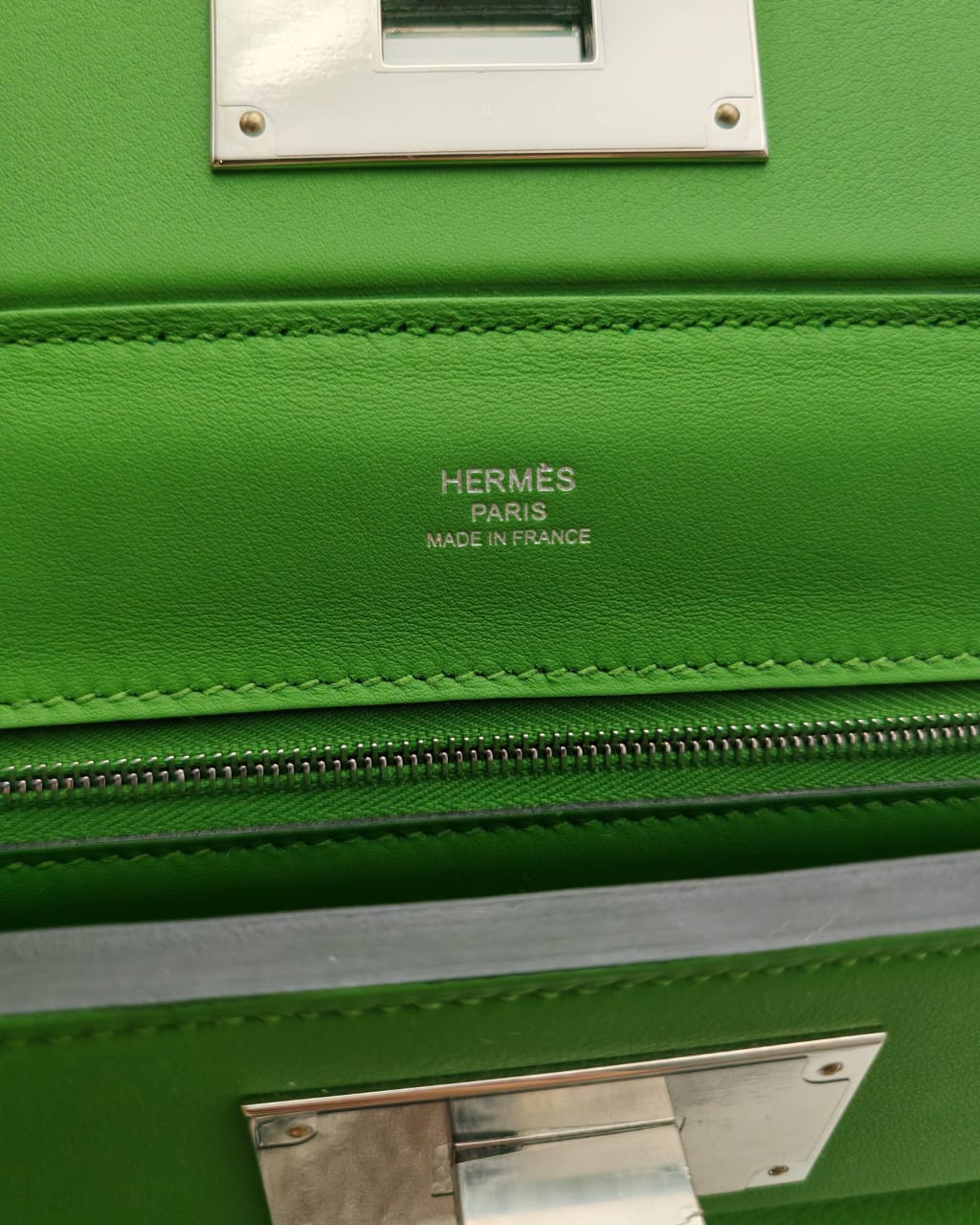 Hermès Kelly Depeche Mini Pochette – Vert Green Togo Leather with Palladium Hardware
