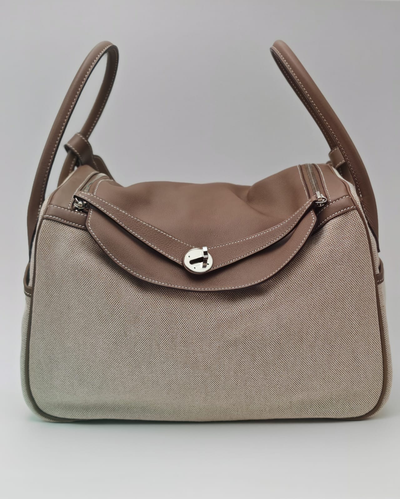 Hermès Lindy 34 Toile Canvas & Clemence Leather Tote