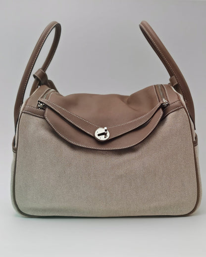 Hermès Lindy 34 Toile Canvas & Clemence Leather Tote