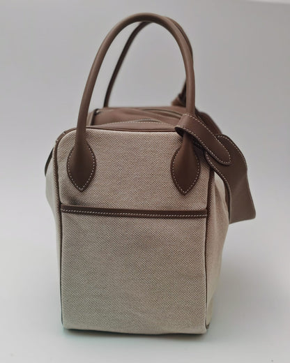 Hermès Lindy 34 Toile Canvas & Clemence Leather Tote
