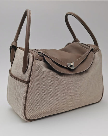 Hermès Lindy 34 Toile Canvas & Clemence Leather Tote
