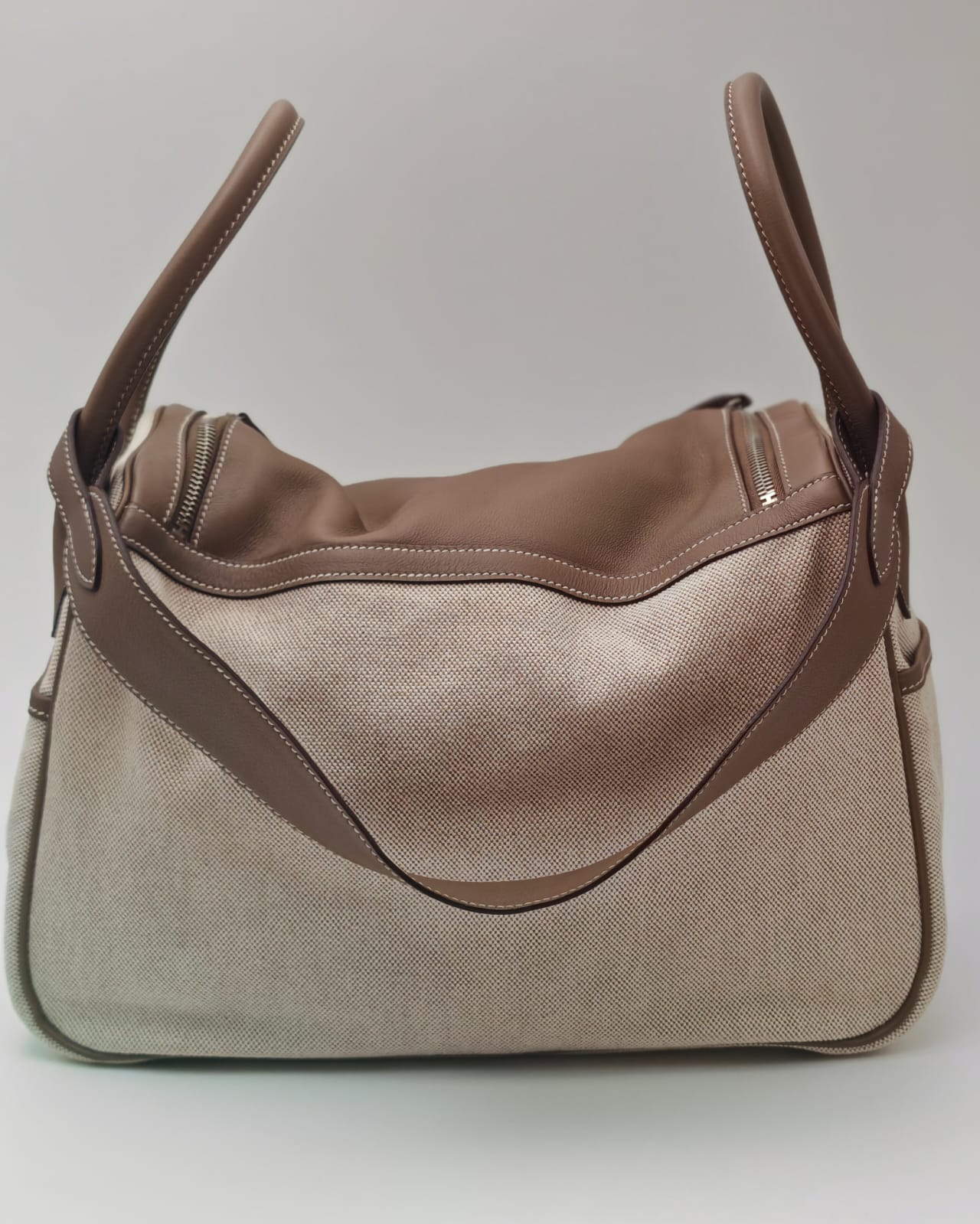 Hermès Lindy 34 Toile Canvas & Clemence Leather Tote