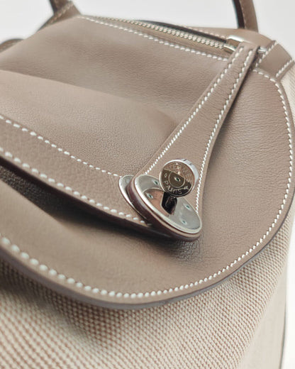 Hermès Lindy 34 Toile Canvas & Clemence Leather Tote