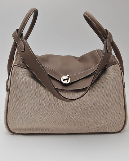 Hermès Lindy 34 Toile Canvas & Clemence Leather Tote
