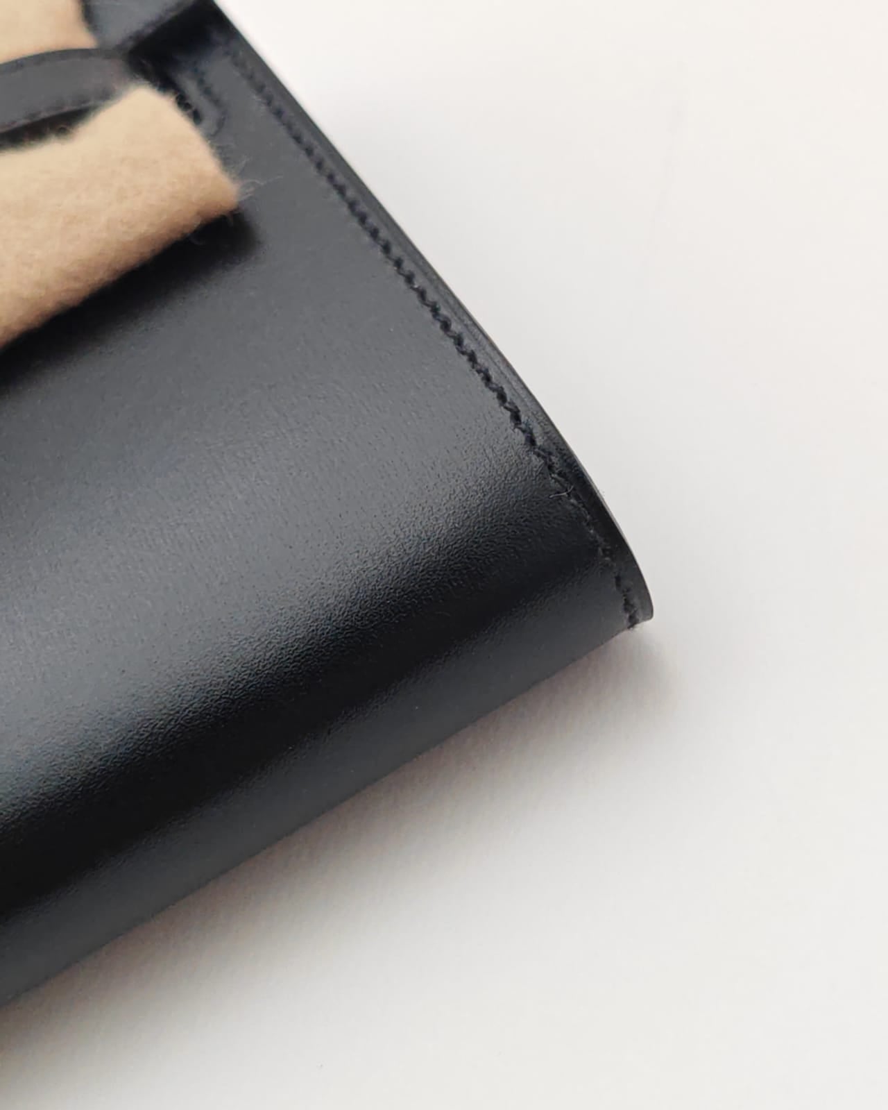 Hermès Kelly Wallet To Go Black Box Calf with Palladium Hardware