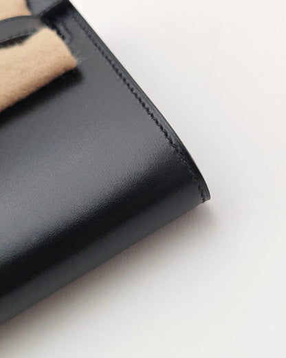 Hermès Kelly Wallet To Go Black Box Calf with Palladium Hardware