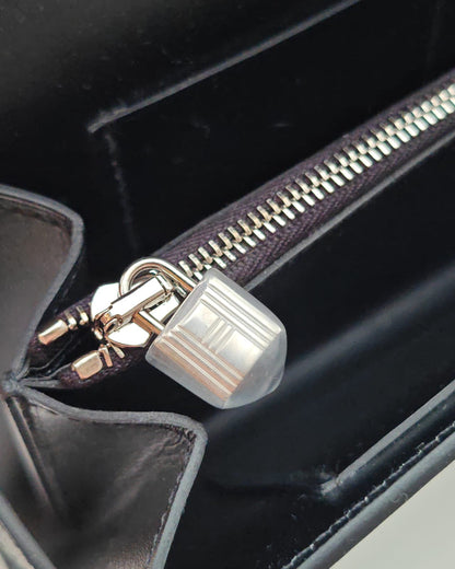 Hermès Kelly Wallet To Go Black Box Calf with Palladium Hardware