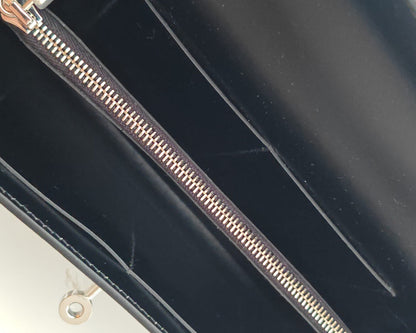 Hermès Kelly Wallet To Go Black Box Calf with Palladium Hardware