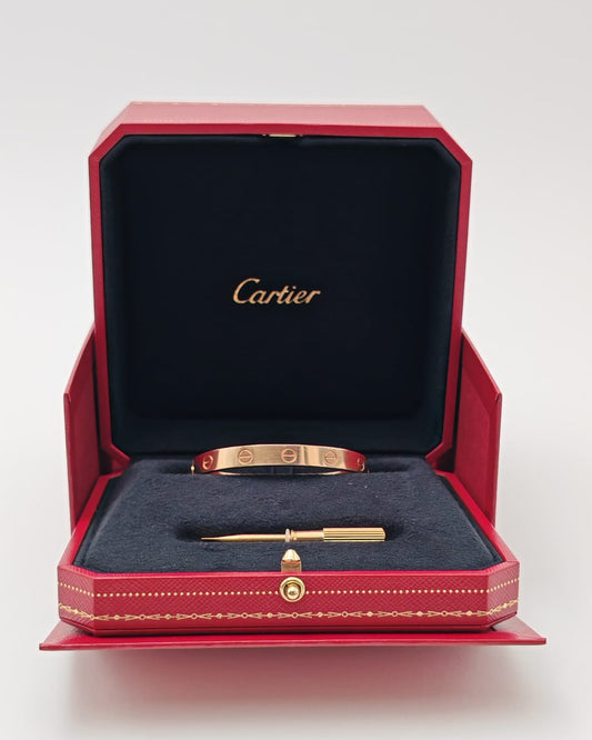 Cartier Love Bracelet – 18K Rose Gold, Size 15