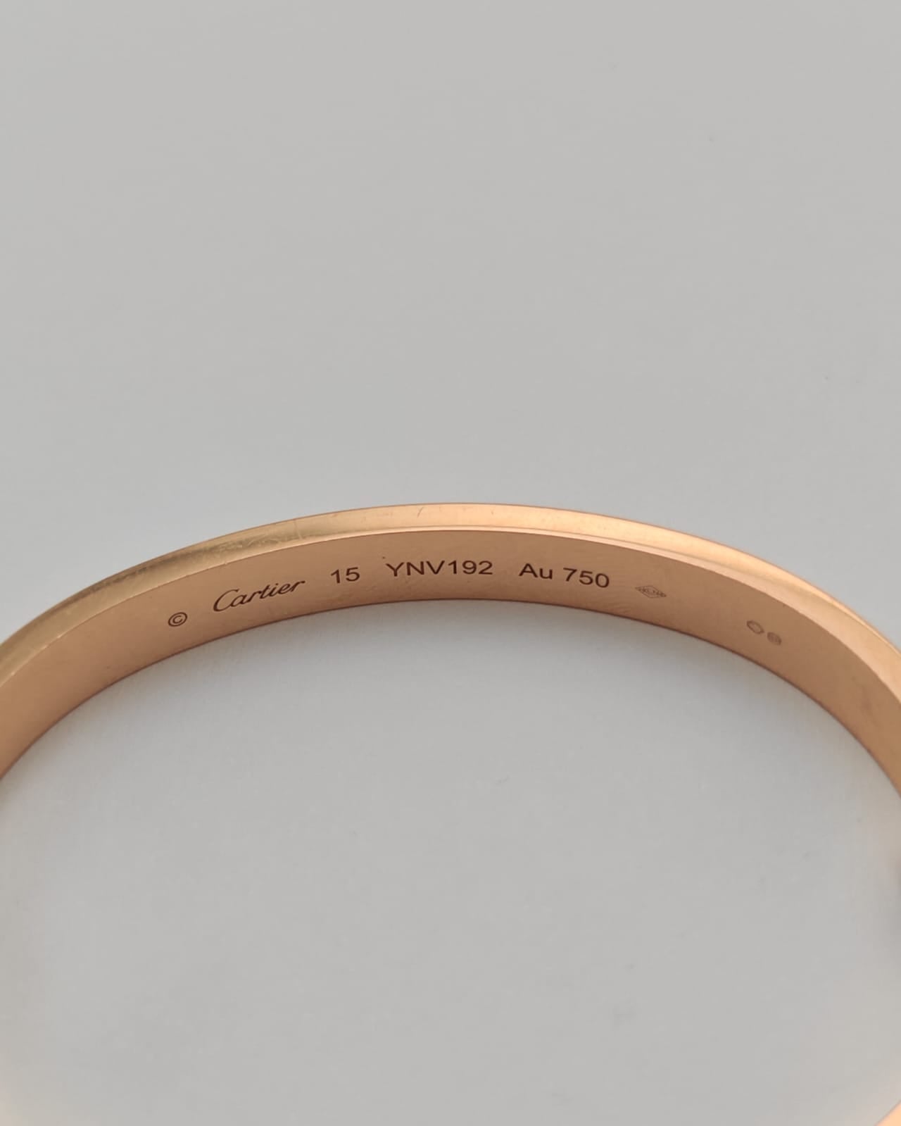 Cartier Love Bracelet – 18K Rose Gold, Size 15