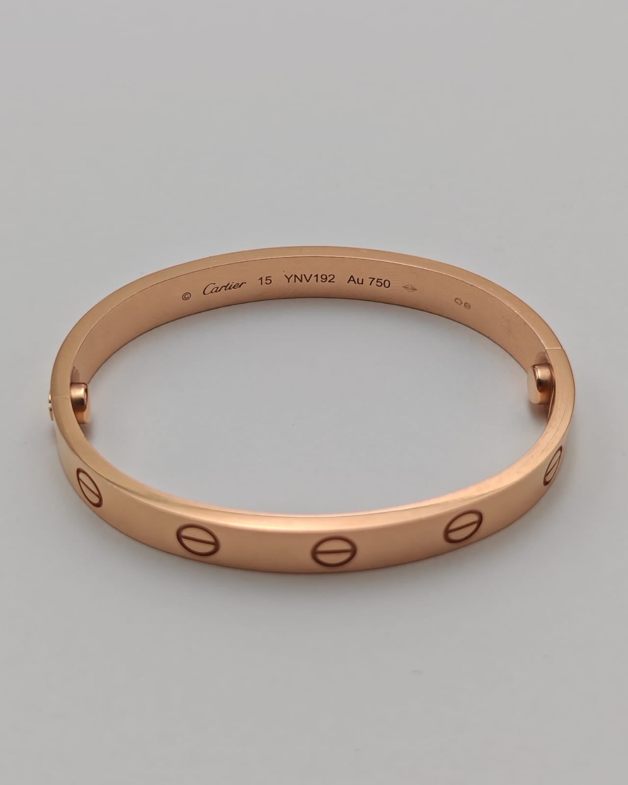 Cartier Love Bracelet – 18K Rose Gold, Size 15