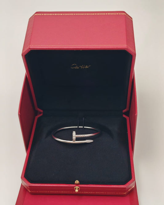 Cartier Juste Un Clou Bracelet classic Model in 18K White Gold with Diamonds – Size 15
