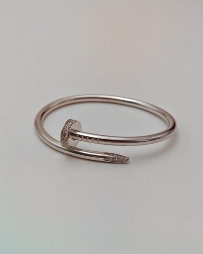 Cartier Juste Un Clou Bracelet classic Model in 18K White Gold with Diamonds – Size 15